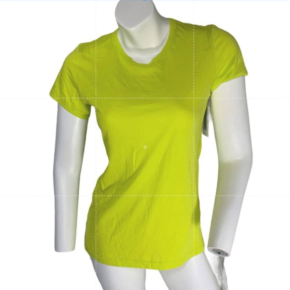 BP tee hilighter neon Green Sulphur single stitched hem distressed collar XS NWT